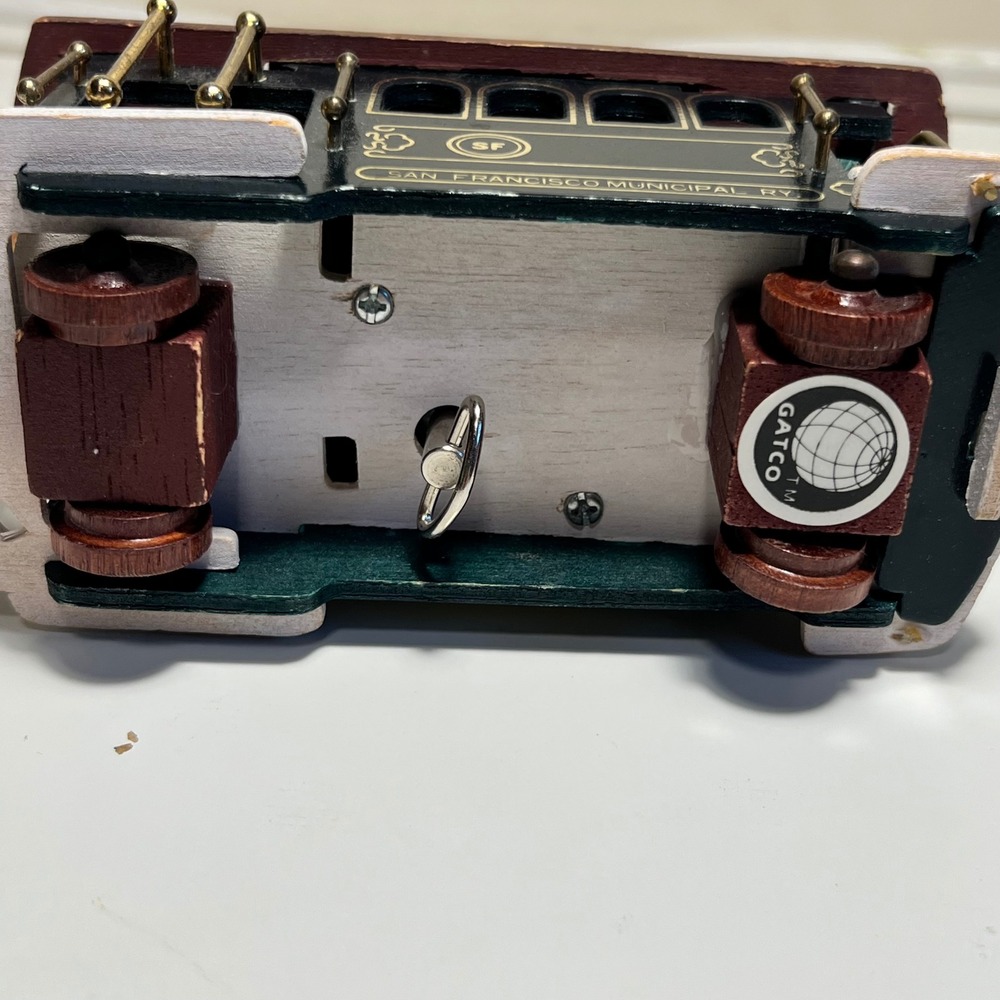 GATCO San Francisco Cable Car Music Box Powell & Hyde Green Brown Wood No. 25 - Picture 6 of 12